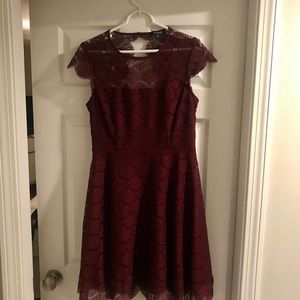 Kensie A-Line Dress in Merlot, Size 8
